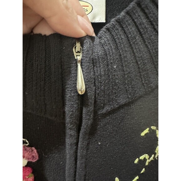 Talbots Womens Angel Full Zip Knit Cardigan Sweater XL Navy Blue Mock Neck - Picture 7 of 12